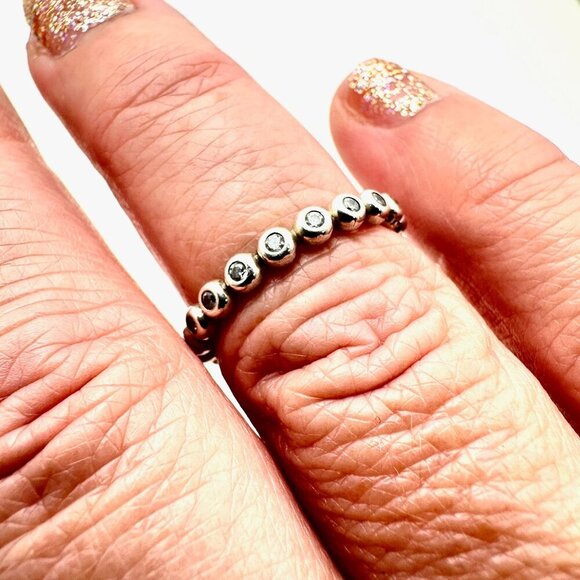 Pandora Eternity Ring Sterling Silver Size 6 - Picture 2 of 5